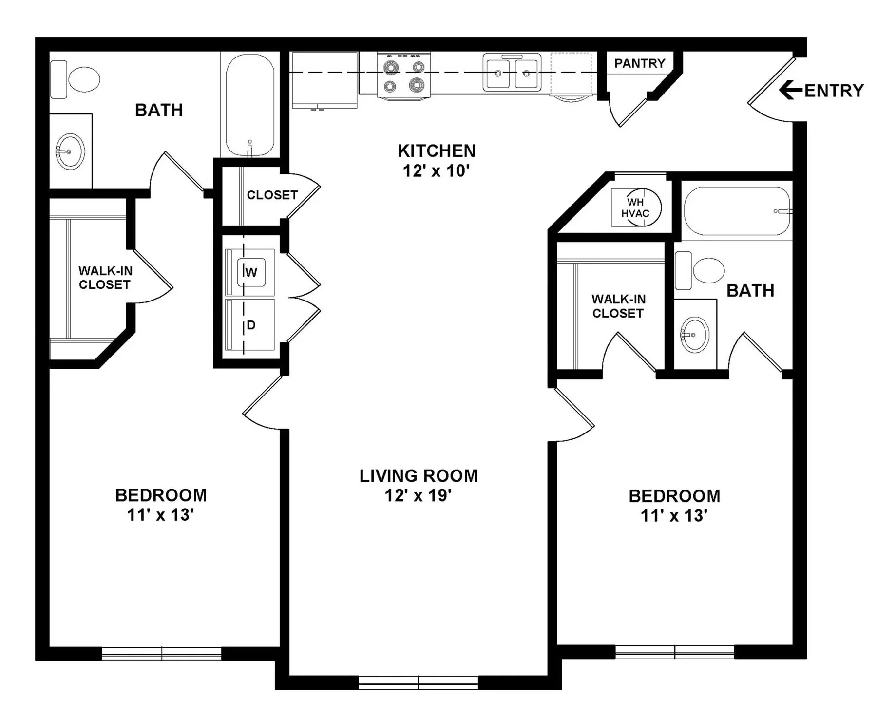 2 Bedroom floor plan
