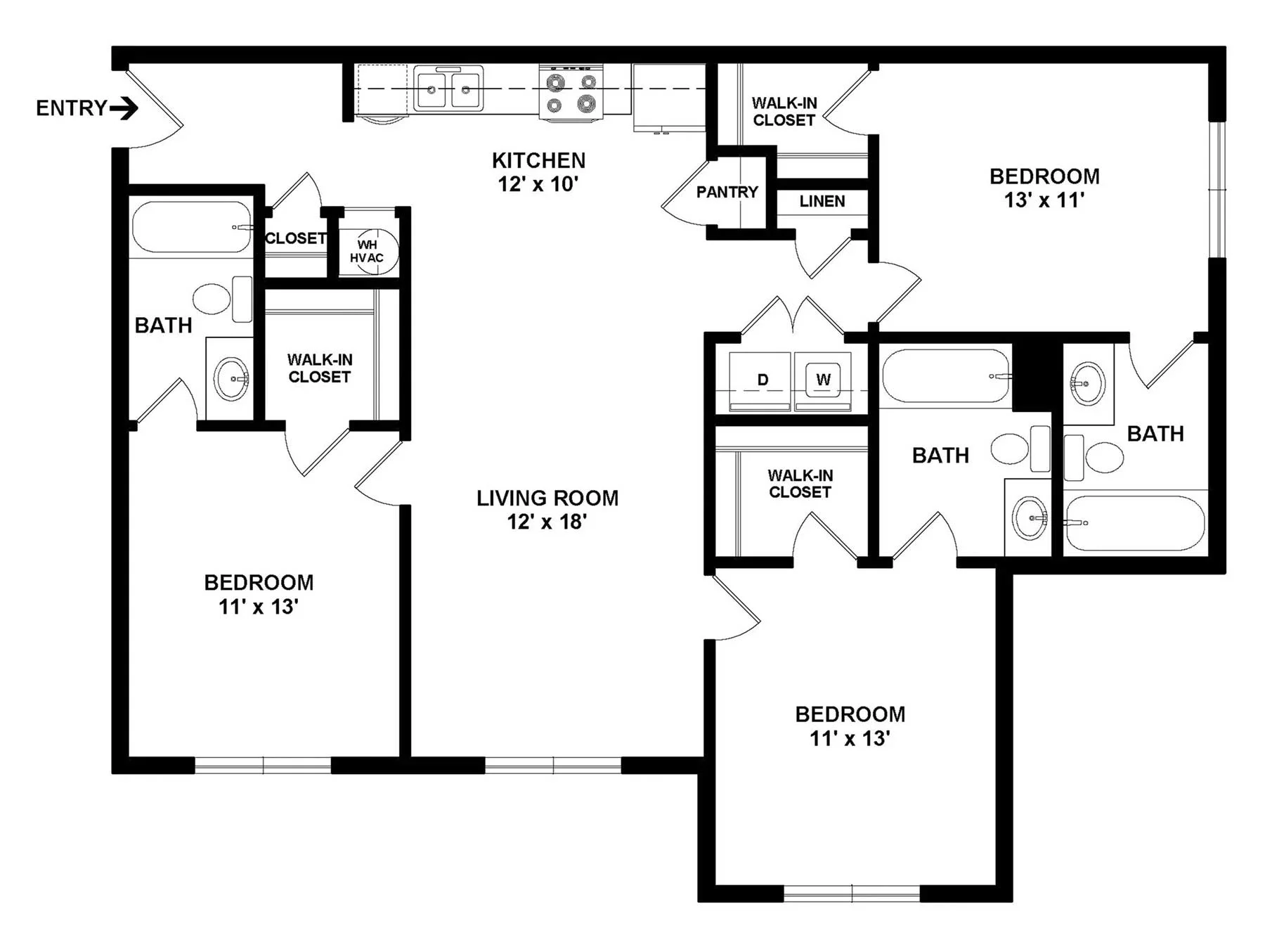 3 Bedroom floor plan